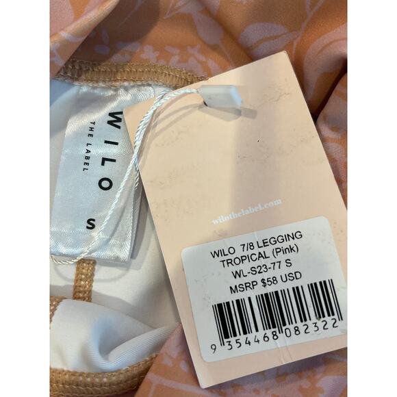 Wilo NEW 7/8 Leggings Tropical Pink Pattern Small - Picture 4 of 6